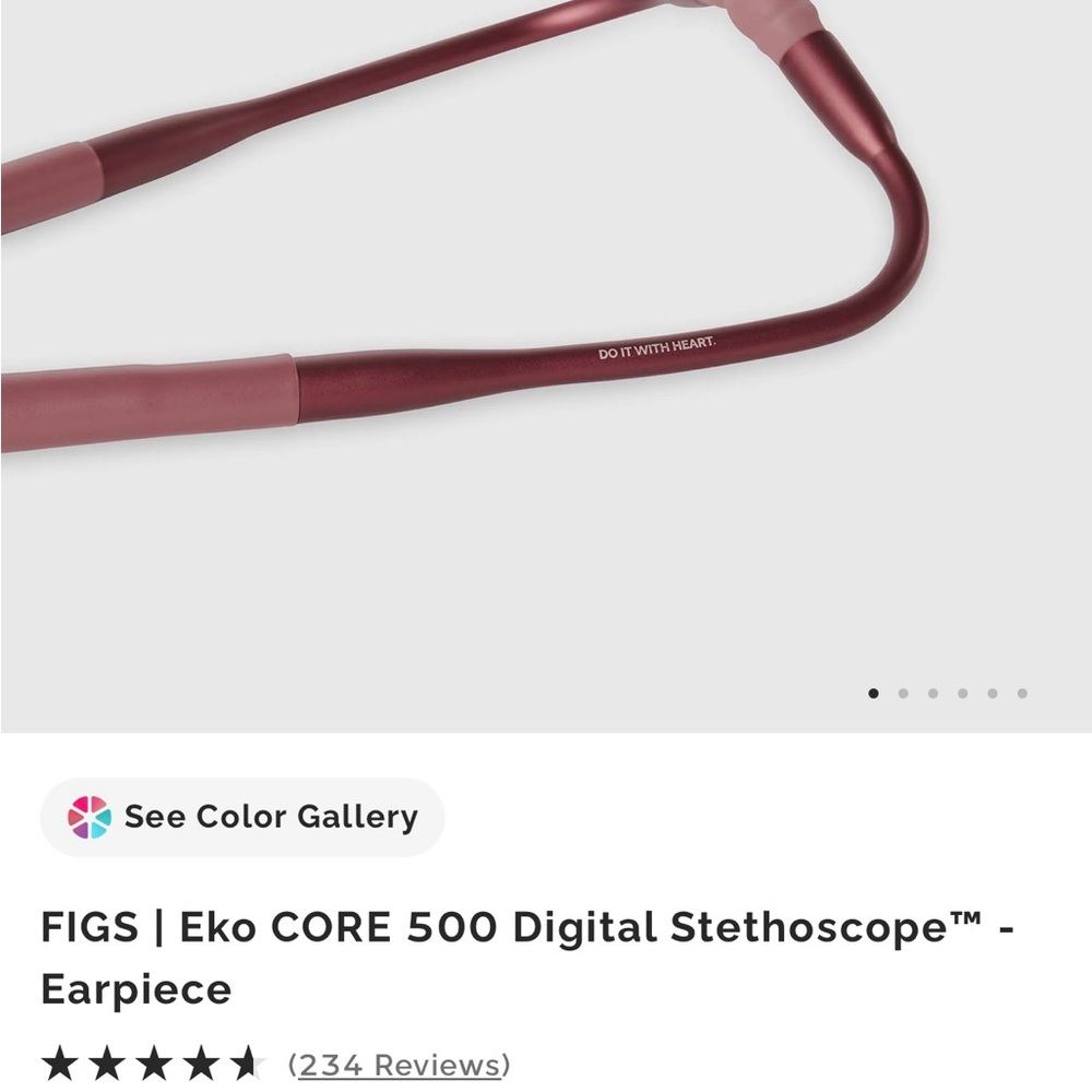 FIGS Eko CORE 500 Digital Stethoscope Earpiece- Mauve
New in Box